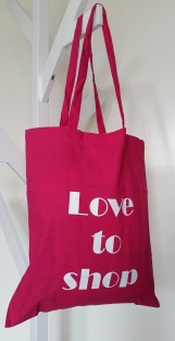 Katoenen tas fuchsia love to Shop